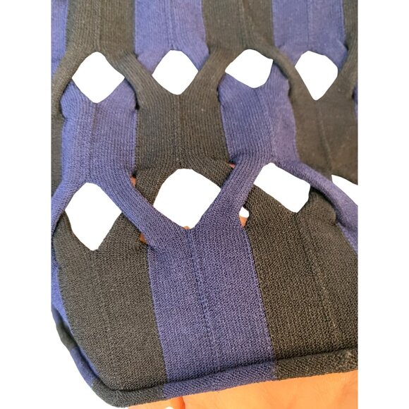 Dion Lee Knit 2-Tone Cable Skivvy S/M Open Weave Mock Neck Sweater RZ10412 - Picture 8 of 11